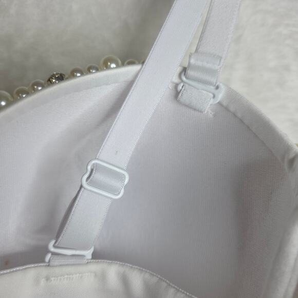 Pearl n Rhinestones‎ M Sexy Glam Trimed Bustier *SizeRunsSmall* See Pics. Blings - Picture 10 of 13